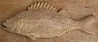 Bild 1: Schnitzübung: Fischstudie, Hochrelief, Birnbaum Bild 1: Schnitzübung: Fischstudie, Hochrelief, Birnbaum